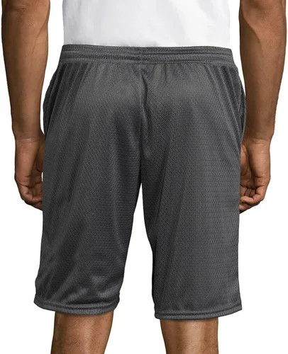 Vista 2 de Hanes - Pantalones cortos deportivos de malla con bolsillo para hombre, pantalones cortos de rendimiento para hombre, entrepierna de 9 pulgadas