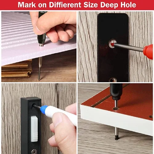 Vista 7 de 3 bolígrafos multiusos de punta larga con agujeros profundos, bolígrafo de carpintero colorido de punta larga para carpintería de baño, decoración
