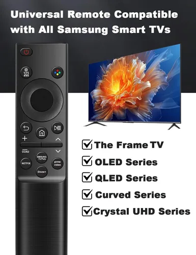 Vista 2 de Reemplazo para mando a distancia de Samsung TV, compatible con todos los televisores inteligentes Samsung Smart TV LED LCD HDTV 3D de marco curvo