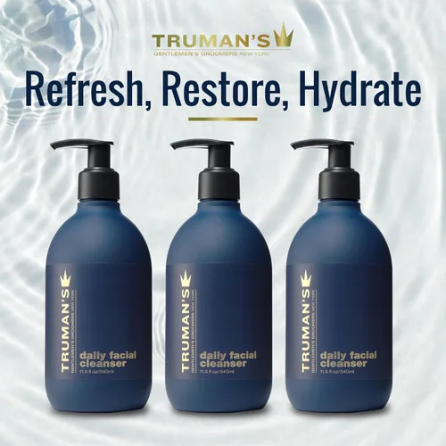 Vista 4 de Truman's Gentlemen's Groomers - Limpiador facial para hombres - Aceites de menta y eucalipto, lavado facial masculino hidratante - Elimina el sudor