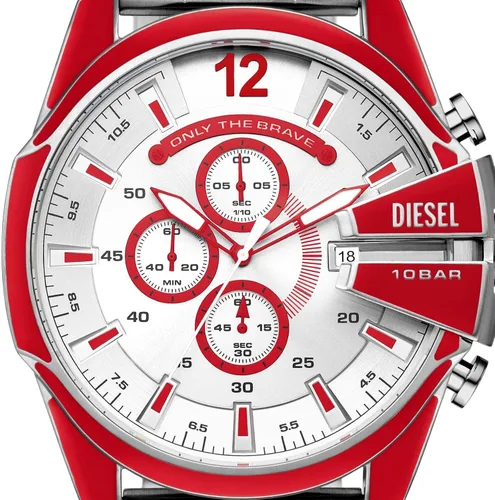 Vista 5 de Diesel Mega Chief Reloj de acero inoxidable para hombre con movimiento analógico o digital