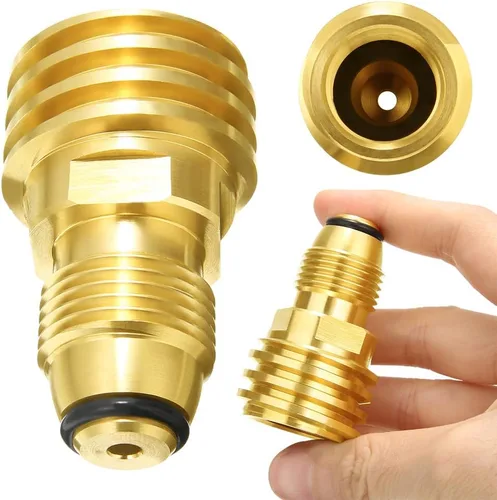 Vista 3 de Adaptadores de Tanque de Propano Joywayus Convierten la Válvula de Servicio POL del Tanque LP a QCC1 de Latón Sólido de Ajuste Universal (Tipo 1)