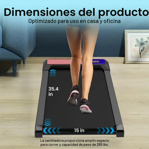 Vista 2 de Under Desk Treadmill, Walking Treadmill Pad, 2.5 HP 265 Lbs Low Noise Walking Pad Incline LED Display with Remote Control Walking Jogging Running