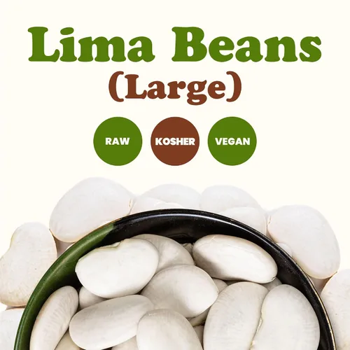 Vista 4 de Food to Live - Frijoles Lima Grandes, 1 Libra - Granos secos de mantequilla. Habas Grandes Cremosas. Buena fuente de proteínas, fibra, hierro