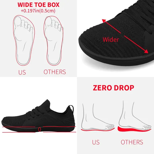 Vista 2 de relxfeet - Zapatos minimalistas para hombre, zapatos barefoot, zapatos de entrenamiento cruzado, zapatos de caminata de punta ancha, tenis