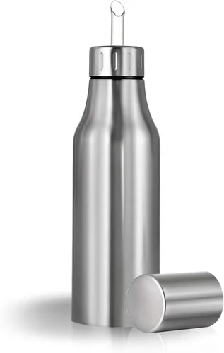 Vista 10 de Botella dispensadora de aceite de acero inoxidable - Decantador de aceite de oliva a prueba de fugas para cocina (17 onzas)
