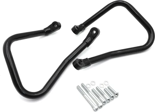 Vista 4 de Barra de choque de protección de alforja trasera negra compatible con Harley Softail FLHC FLHCS 2018+ [P/N: TGHD-SG09-BK]