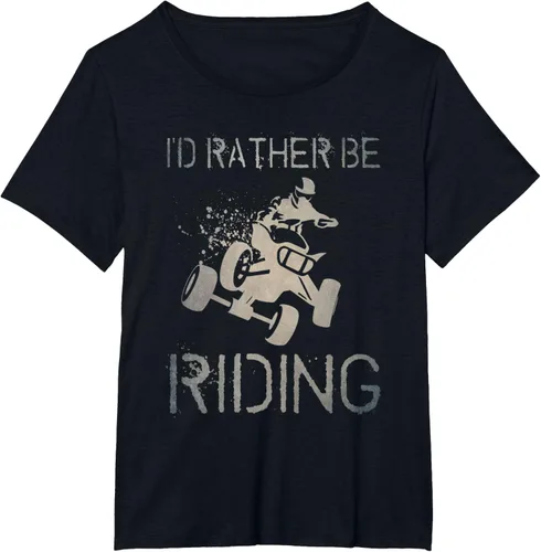 Vista 36 de Camiseta gráfica I'd Rather Be Riding ATV Quad Racing Rider de 4 ruedas, Negro