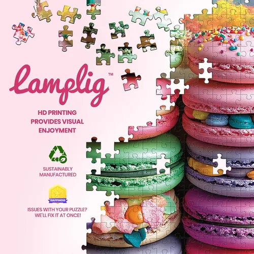 Vista 7 de Rompecabezas de 1000 piezas para adultos, rompecabezas de comida, rompecabezas de paleta de macarrón 1000 piezas, rompecabezas creativos