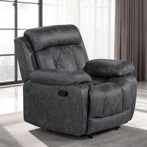 Vista 7 de Betsy Furniture Silla reclinable eléctrica de microfibra suave, luz LED, tipo C y cargador USB, reclinable gris humo 9052 (potencia, silla)