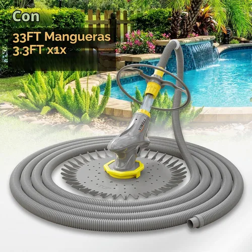 Vista 4 de VINGLI - Limpiador automático de piscinas, aspiradora de piscina de succión con mangueras de 33 pies Versátil para piscinas sobre el suelo