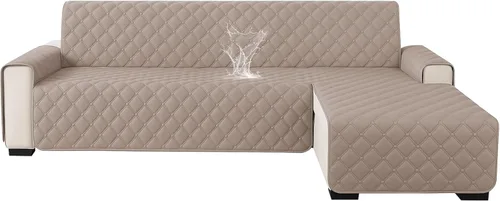 Vista 28 de XINEAGE Fundas 100% impermeables para sofá modular en forma de L, reversible, lavable, con botones de chaise plum flower, protector de muebles