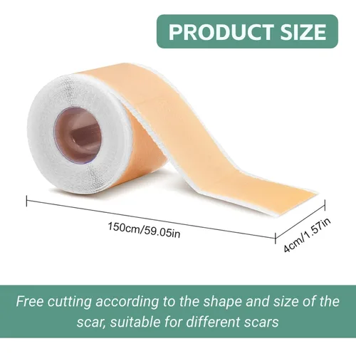 Vista 7 de Hojas de silicona para cicatrices, cinta de silicona para cicatrices quirúrgicas, impermeable, reutilizable, eliminación de cicatrices, rollo