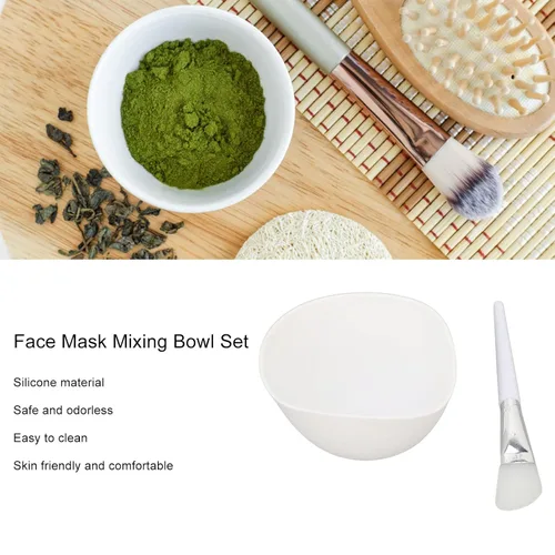 Vista 4 de Juego de cuencos de máscara facial, juego de cuencos de mezcla de máscara facial de silicona plegable para sueros