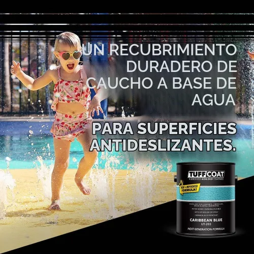 Vista 2 de TUFF Coat UT-100 revestimiento antiderrapante, 1 galón Azul Caribe