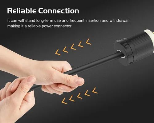 Vista 8 de Cable de extensión NEMA 5-15P con certificación UL para reparación de extremos de repuesto macho de 15 amperios, 110, 120, 125 voltios, 3 puntas, 2