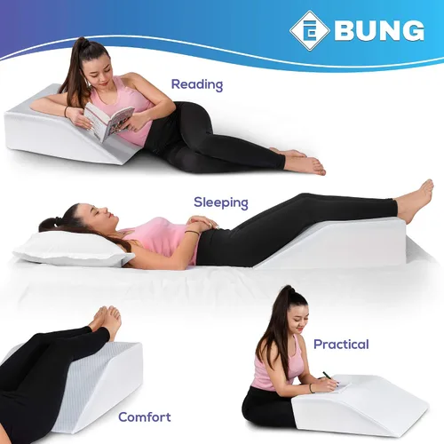 Vista 8 de Ebung Almohada de espuma viscoelástica para piernas, elevación de piernas de gel refrescante con funda extraíble para hinchazón, circulación