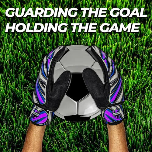 Vista 6 de FIGHTSENSE Guantes de portero de fútbol para niños y jóvenes, guantes de portero de fútbol, palma de látex de 4 mm, transpirable, antideslizante