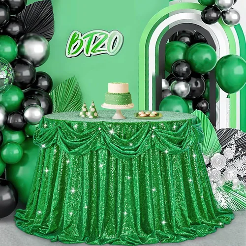 Vista 32 de B-COOL Mantel de lentejuelas con brillo para mesas, color azul bebé, mantel de lentejuelas para decoración de mesas, para bodas, Navidad