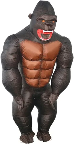 Vista 7 de Disfraz inflable de mono gorila de cuerpo completo travieso divertido traje para fiesta de Halloween adulto niño pequeño