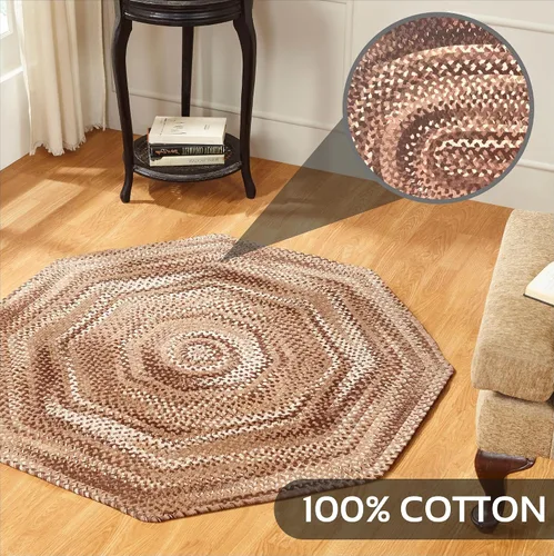 Vista 21 de Better Trends Alfombra trenzada degradada, ovalada, reversible y duradera, 100% algodón suave, ideal para cocina, sala de estar, dormitorio, tapete