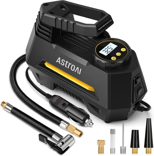 Vista 11 de AstroAI - Inflador de neumáticos - Compresor de aire portátil para neumáticos de auto - Bomba automática de 12 V CC con manómetro digital, con luz