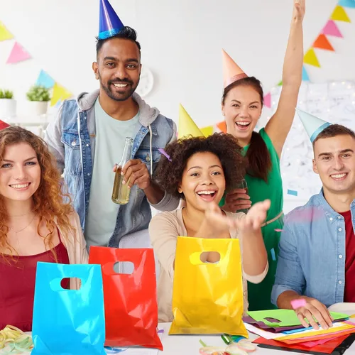 Vista 6 de Geyoga 500 bolsas pequeñas de plástico para regalo, a granel, color sólido Varios