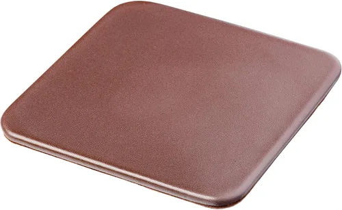 Vista 9 de Dacasso Juego de posavasos cuadrados de cuero marrón chocolate