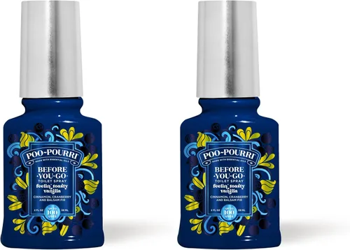 Vista 11 de Poo-Pourri Before-You-Go - Aerosol para inodoro, especias Hollyday, 2 onzas líquidas, arándano, canela y abeto bálsamo, 1 unidad (paquete de 1)
