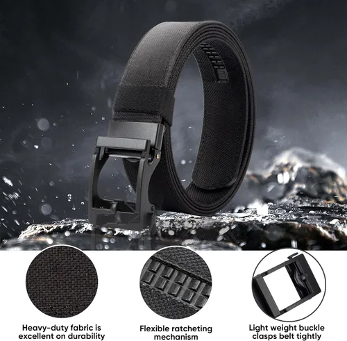 Vista 3 de IBYADO Nylon Belt, EDC Belt, Concealed Carry Belt for Men, Ratchet Belts for Men, Gun Belts for Men Tactical