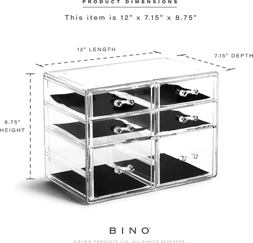 Vista 2 de BINO Organizador de maquillaje de 6 cajones, York Avenue THE MANHATTAN SERIES Organizador de cajones de maquillaje Almacenamiento