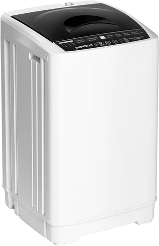 Vista 9 de BANGSON 1.08cu.ft Portable Washing Machine, Full-Automatic washing Machine with 8 Programs 6 Water Levels, Drain Pump and LED Display, Compact