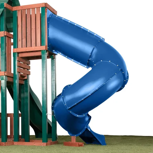 Vista 4 de Swing-N-Slide Tobogán en tubo turbo de 7 pies, Azul