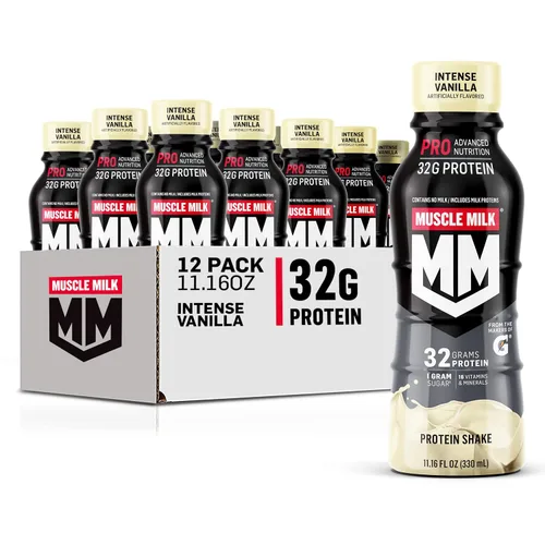 Vista 13 de Muscle Milk Pro Advanced Nutrition - Batido de proteínas, chocolate Knockout, botella de 11.16 onzas líquidas, paquete de 12, 1.13 oz de proteína