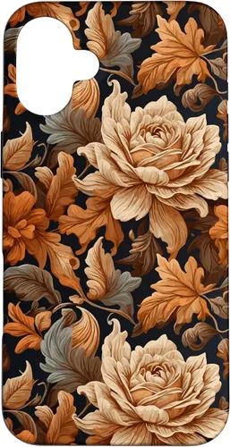 Vista 23 de Warm Colors of Autumn Stylish Design - Fall Flowers Pattern Case for iPhone 16