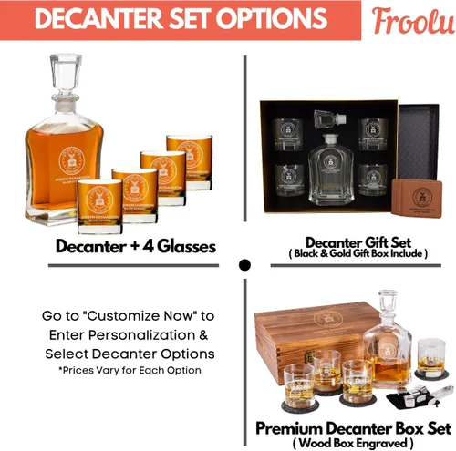 Vista 3 de Juego de decantador de whisky personalizable