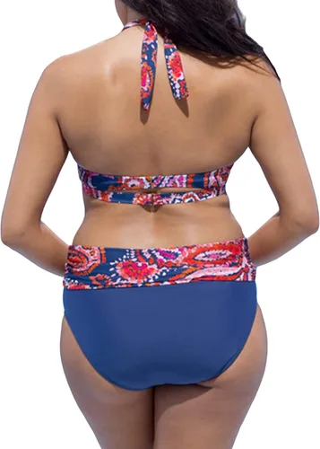 Vista 2 de shlutesoy Women Bikini Padded Comfy Halter Quick Drying Bathing Suit Beachwear