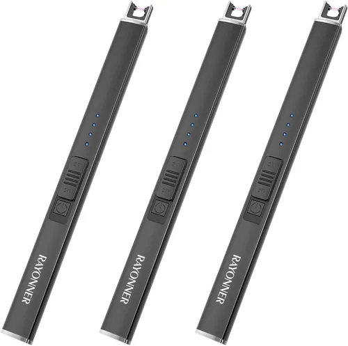 Vista 13 de Encendedor eléctrico con bloqueo de seguridad USB recargable a prueba de viento y sin llama de arco de plasma para rellenos de cestas de Pascua