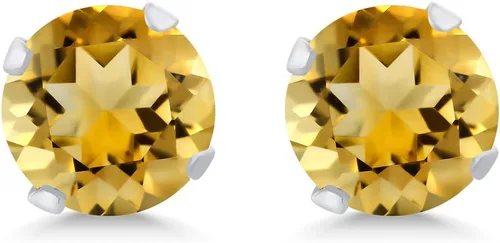 Vista 59 de Gem Stone King Aretes redondos de plata de ley 925 con piedra natal de 0.236 in para mujer