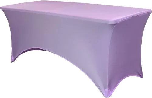 Vista 45 de YOUR CHAIR COVERS - Fundas rectangulares de elastano para mesas de 4 pies, manteles ajustados para eventos de boda, decoraciones de patio, tela Negro