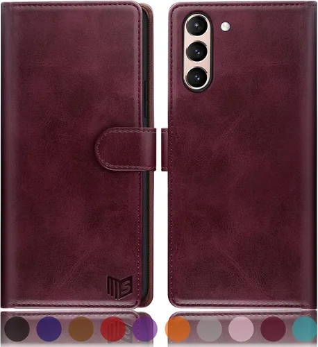 Vista 11 de SUANPOT Funda tipo cartera para Samsung Galaxy S21 FE 【Bloqueo RFID】 Soporte para tarjetas de crédito, funda de piel sintética con tapa para Negro