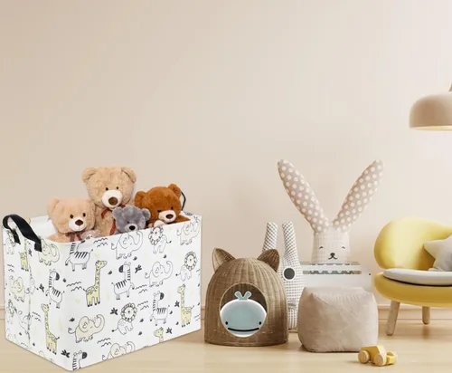 Vista 2 de Cestas para Bebé Cestas de Juguetes para Niños y Niñas Cesta de Regalo del Bosque Vacía Bonita Contenedor de Almacenamiento Caja Organizadora Animal