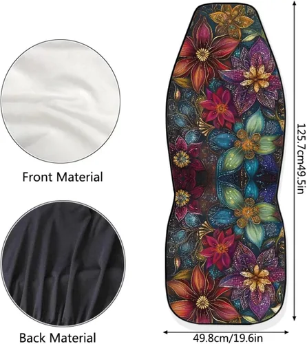 Vista 6 de INSTANTARTS Fundas de asiento de coche con diseño de dalia estética, solo para asientos delanteros, protector de asiento de vehículo, 2 unids/set