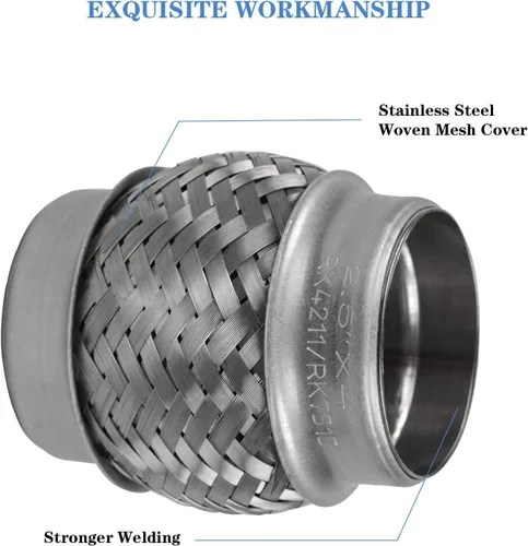 Vista 8 de RK7515-Tubo flexible de escape de acero inoxidable resistente de 2.5 "x 4