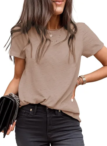 Vista 30 de EVALESS Camisetas casuales de manga corta para mujer 1a multicolor