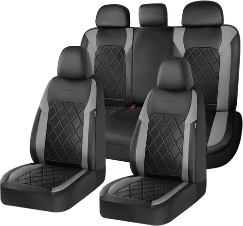 Vista 19 de Coverado Juego completo de fundas de asiento de automóvil, fundas de asiento de 5 asientos, protectores de asiento de malla transpirable, ajuste
