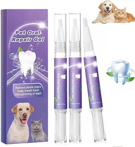 Vista 8 de Cepillo de dientes para mascotas, limpiador de dientes y aliento más fresco, gel de reparación oral para mascotas, gel de blanqueamiento