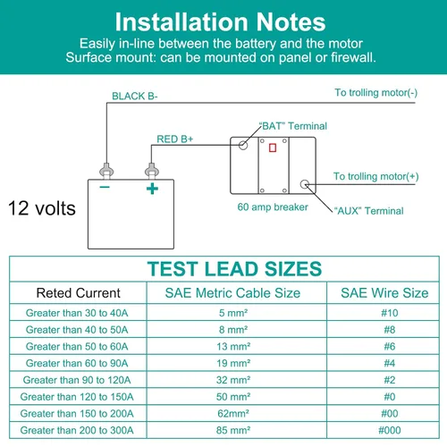 Vista 6 de Disyuntor de 100 amperios, con reinicio manual, impermeable, 12V-48V DC, 30-311A, para protección manual de potencia de audio del sistema