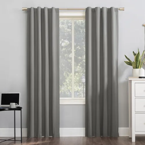 Vista 14 de Sun Zero Cyrus - Juego de 2 cortinas térmicas con pestañas, opacas 100%, 2 unidades Gris carbón