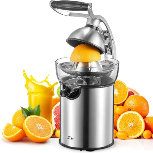 Vista 6 de QCen 800W Juicer Machine Metallic Black y Electric Citrus Juicer Exprimidor Paquete